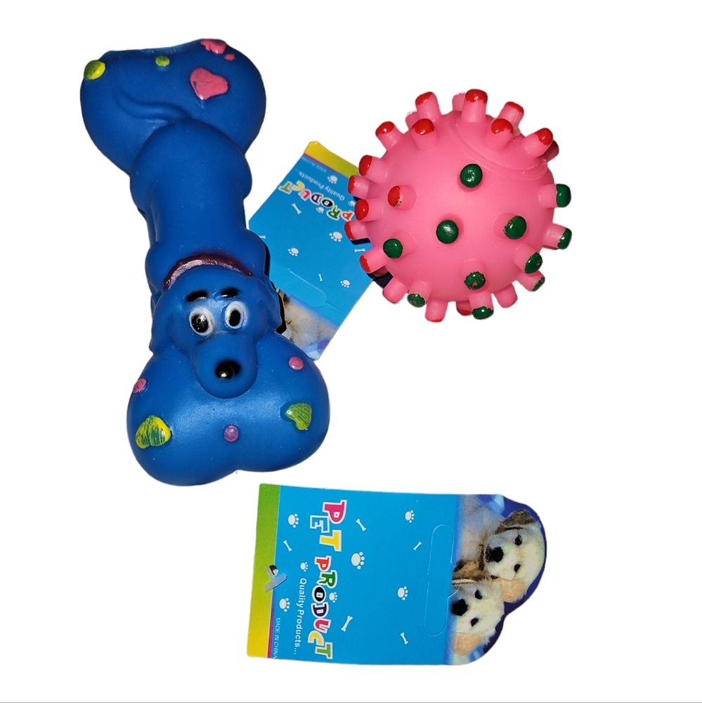 Dog toys, pet puppy, chewing squeaky toy bundle, NWT